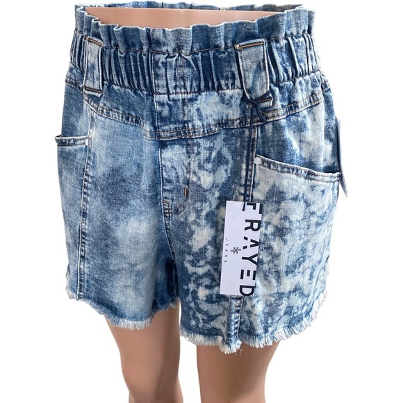 NWT FRAYED Super High Baggy Short in Sour Candy, size 30 - Picture 7 of 13